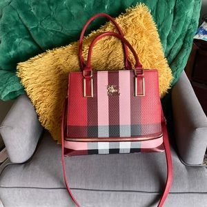 Large stylish red purse.